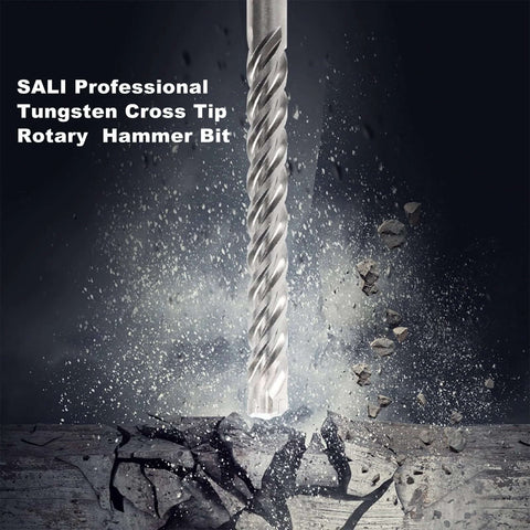 Front view of SALI carbide cross-tip SDS Plus rotary hammer drill bit for concrete (1 pc)