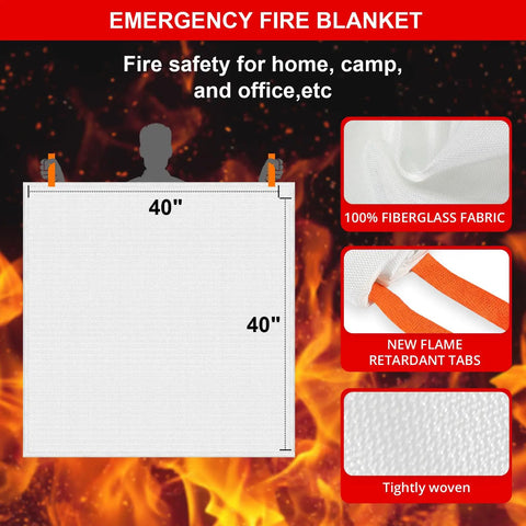 Must Have Emergency Fire Blanket For Home And Kitchen Two Pack 40 By 40 Inches Grab And Go Ready Flame Suppression