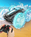 Amphibious 4WD RC Car And Boat Hybrid With Waterproof Design Rad 360 Degree Spin Monster Truck Stunts on sandy beach