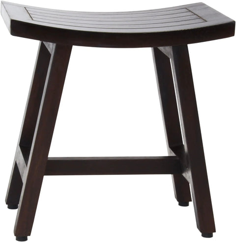 18-Inch Teak Shower Bench With Mocha Shield Finish For A Sturdy Spa Seat In Any Shower Waterproof Easy Mount Durable Teak Bath Furniture