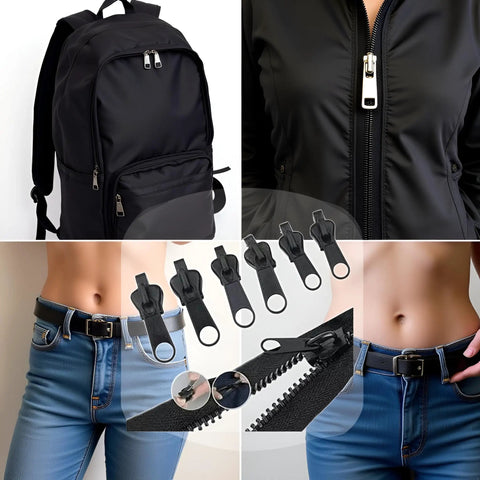 6 Pack Black Zipper Pullers Repair Kit Set For Jackets Backpacks And Clothes Universal Replacement Sliders with pull tabs