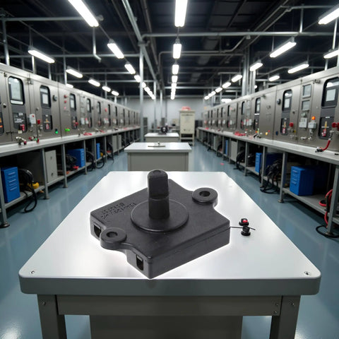 4 Position Rotary Heater Blower Switch With 3 Speed Settings on industrial table in factory setting