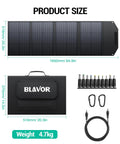 Dimensions of 120W Portable Solar Panel Charger With PD45W QC3.0 Fast Charge USB C And USB A Outputs for off-grid adventures.
