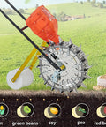 Back-Friendly Garden Seeder Row Planter Hand Push Seeder With 16 Holes Walk Behind Row Crop Planter for planting seeds in soil