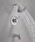 Esato 14 Series Single-Handle Tub and Shower Trim Kit Chrome Finish with Valve Included H2Okinetic PowerDrench Rain Spray