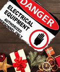 Danger Electrical Equipment Authorized Personnel Only Metal Sign 8x12 Inch Aluminum Wall Decor for Electric Workshop and Shop