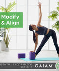 Kick Your Practice Up With This Game Changer Yoga Block Built From Lightweight EVA Foam With A Nonslip Grip And Rounded Beveled Edges That Keep You Balanced Through Pilates Vibes, purple EVA yoga block in use.