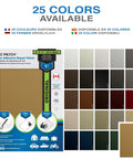 Straight Talk Leather Steering Wheel Repair Kit For Beat Up Vinyl Auto Interiors Cut Peel And Stick Patches That Drop Right On No Sweat Style With Twenty Five Exact Color Picks Like This Sharp Yellow Eight By Eleven Inch Original Setup display of 25 repair patch colors.