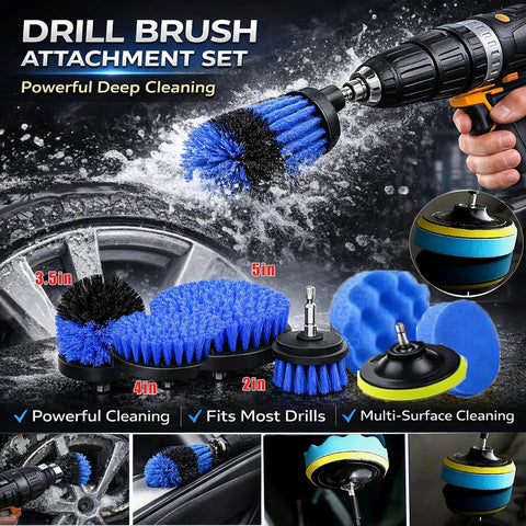 All In One 26 Piece Car Detailing Kit With Drill Brushes Pro Grade Detailing Brush Set Wire Bristles in blue and black
