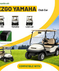 Heavy Duty Golf Cart Bag Holder With 2 Inch Receiver For EZGO Yamaha Club Car Carts shown with compatible carts
