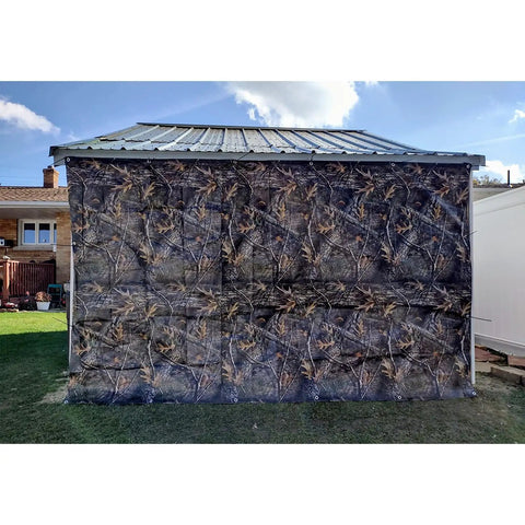 No Nonsense Tough 9 Mil Tarp Cover Waterproof UV Resistant Tarpaulin covering side of building outdoors