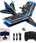 Remote Control Airplane For Beginners And Kids Eight To Twelve And Adults Easy To Fly Outdoor Jet Glider With Six Axis Gyro Stabilization And Durable MPP Material Built For Stable Flights And Fun Learning Black, includes controller and accessories