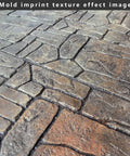 Close-up of Pro Grade Concrete Stamp Molds Set For Outdoor Projects With Realistic Cobblestone texture on concrete surface
