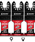 Premium Oscillating Multi Tool Blades For Hard Metal Demolition Featuring TiAlN Coated Carbide Edges and Precision Teeth in 3 Pack.