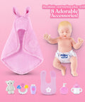 Kicksit Real With This Super Squishy Mom And Baby Surprise Playset Featuring A Drop Down Belly Reveal Fresh Nurture Kit For Smooth Role Play Brittany Baby Pack For Laid Back Vibes And Major Empathy Fun, includes a soft doll, pink towel, and accessories.