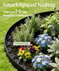 2 Inch Tall No-Dig Plastic Garden Edging Border Kit With 40 Ft Length And 40 Metal Spikes Around Flower Bed
