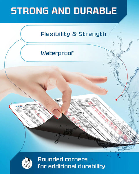 Dead On Inch And Metric Tap Drill Size Guide With A Slick Waterproof Magnetic Chart showing flexibility and waterproof features.