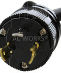 Tough As Nails Heavy Duty 100 Ft Extension Cable 8 Awg Nema L5 30 Plug 40 Amp Power Cord SOOW weatherproof plug close-up.