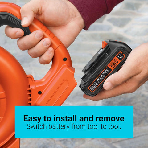 Easy to install and remove 20V Max 15 Ah Lithium Ion Rechargeable Power Tool Battery Built Like A Brick for cordless tools.