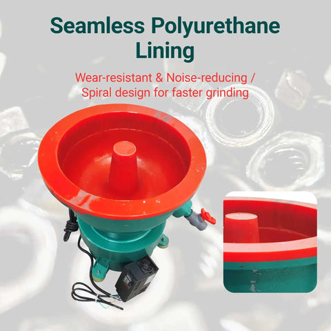40L Vibratory Finishing Machine With Variable Frequency Drive And 550W Copper Motor Pro Grade Polyurethane Lined Tumbler