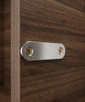 100 Pack Flat Plate Straight Bracket Black Metal Corner Brace 2 Hole Mending Repair Plate on wooden furniture corner