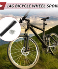 Mountain bike with 14G J Bend Bicycle Spokes 240mm Length With Nipples For MTB Wheels Black Steel 36 Pack insert image