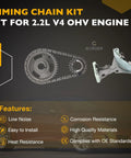 2.2L Timing Chain Kit With Sprocket For 1994 to 2003 GM 2.2L OHV Engines showing chain and sprocket components