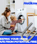 Mother and child using Dryer Vent Cleaner Kit 2 Piece Upgrade Pro Grade Quick Lint Removal And Airflow Restore With Vacuum Hose Attachment And Refrigerator Coil Brush Fits Most Vacuums Lint Screen Cleaner Part Gray Durable And Easy To Use.