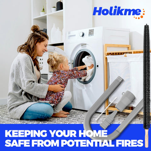 Mother and child using Dryer Vent Cleaner Kit 2 Piece Upgrade Pro Grade Quick Lint Removal And Airflow Restore With Vacuum Hose Attachment And Refrigerator Coil Brush Fits Most Vacuums Lint Screen Cleaner Part Gray Durable And Easy To Use.