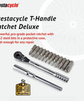 Ratcheting T Handle Tool Set With Heavy Duty 60 Nm Torque 12 Piece One Quarter Inch Hex Bit Kit Portable T Handle Screwdriver Set