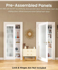 Slab Interior Door For 24 By 80 Opening With Full Lite Tempered Frosted Glass, Solid Core, Preassembled, Premium Baking Paint Finish, White