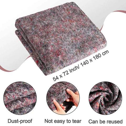 Folded 32 Piece Bulk Moving Blankets 54 By 72 Inch Heavy Duty Furniture Pads For Protecting Floors And Furniture During Moves