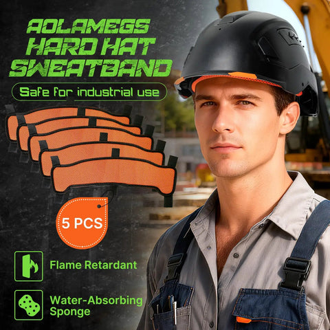 Hard Hat Sweatband 5 Pack Washable Replacement Liner For Welding Helmets And Hard Hats with flame retardant features.