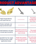 Comparison chart of 110V 80W Plastic Welder Kit features, showing advantages like high thread density and upgraded iron tip.