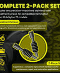 Black Steel Adjustment Screws For Nylon 66 And Nylon 77 Rifle Models Durable Replacement Hardware 2 Pack Set Precision Fit For Easy Install Built Tough For DIY Gunsmithing Upgrades, 2-piece stainless steel screws