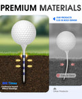 Pro Grade Plastic Golf Tees 152 Pack Set With 120 Tees At 3.25 Inches And 32 Tees At 1.5 Inches Ultra Durable Reinforced Design