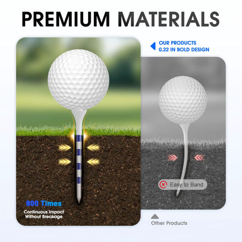 Pro Grade Plastic Golf Tees 152 Pack Set With 120 Tees At 3.25 Inches And 32 Tees At 1.5 Inches Ultra Durable Reinforced Design