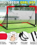 Backyard Soccer Goals Set Of Two Six By Four Feet Portable Pop Up Training Goals with 450D Oxford Cloth and Fiberglass Poles