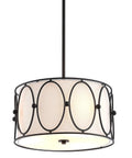 Gold 3 Light LED Pendant Light With White Linen Drum Shade Modern Hanging Chandelier For Dining Room And Kitchen Island 19 Inch Adjustable Metal Ceiling Fixture Energy Saving Lighting