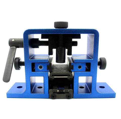 Front view of Pro Grade Pistol Sight Pusher Tool With Reversible Prong And Solid Construction For Quick Front And Rear Dovetail Sight Install Uninstall Or Fine Tune On Semi Auto Handguns Blue