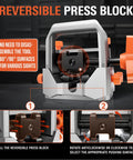 Beefy Manual Dovetail Alignment Pusher Tool With Rotatable Block, Precision Scale, And Smooth Horizontal Travel For Precise Positioning, Heavy Duty Aluminum Frame And Steel Construction, reversible press block