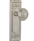 Egg And Dart Door Knob With Plate For Large Vintage Or Modern Doors With Classic Border Detailing In Multiple Finishes Delivering Old School Charm And Modern Durability A Solid Hardware Set With Timeless Style And Easy Installation featuring ornate detailing in satin nickel finish