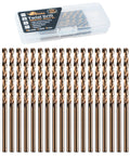 Go-To 5/32 Inch Cobalt Drill Bits Set 20 Pieces HSS M35 for Steel Stainless Steel Cast Iron Wood and Hard Plastic