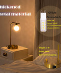 Industrial Glass Globe Desk Lamps Set Of 2 With USB Charging Ports Gold Metal Bedside Table Lamps Stepless Dimmable Brightness Perfect For Living Room Or Bedroom LED Bulbs Included shown on bedside table with bulb details