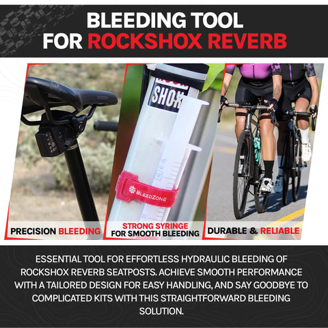 Pro Grade Hydraulic Bike Brake Bleed Kit for RockShox Reverb Stealth and X Loc with reusable syringe and durable fittings
