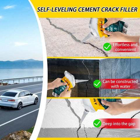 Heavy Duty Concrete Crack Filler And Cement Repair Paste With Self Leveling Formula and High Elasticity Waterproof Caulk used on concrete gaps.