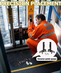Pro Level Elevator Guide Gauge Tough As Nails Stainless Steel Ruler being used for accurate alignment in an elevator.