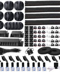 192 Pcs Cable Management Kit With 4 Wire Organizer Sleeves, 11 Cord Holders, 35 Cable Clips, 2 Self Adhesive Tie Rolls, 20 Tie Mounts, and 100 Fastening Ties