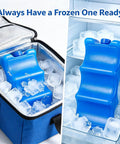 No Sweat Breast Milk Ice Packs Bpa Free Reusable Cooling Inserts For Nursing Bottles Pack Of Two in a cooler filled with ice.