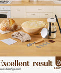 All In One Sourdough Bread Kit With 9 Inch Round Banneton Proofing Basket And 24 Oz Starter Jar For Beginners To Pro Bakers